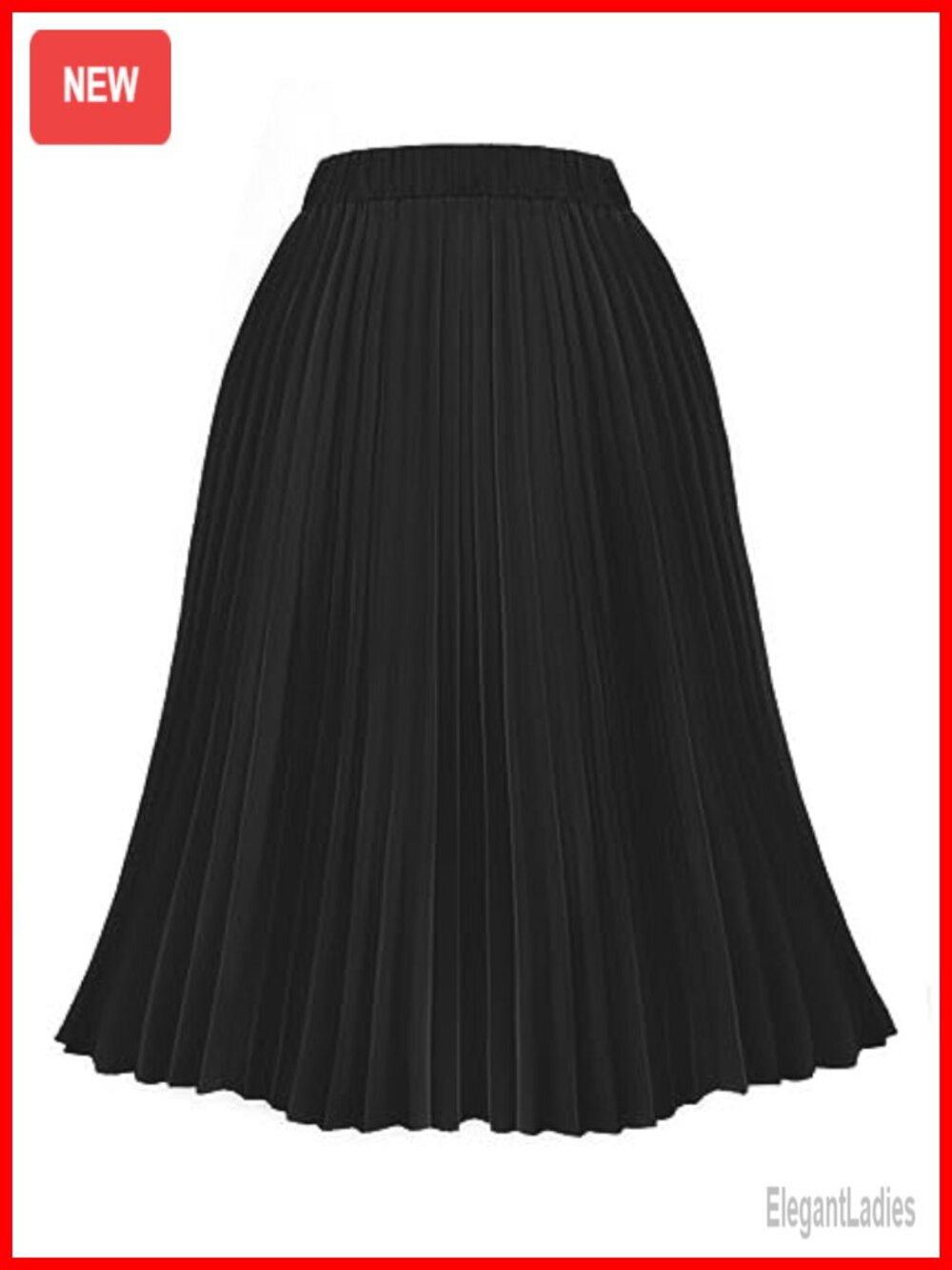 Plus Size Pleated Midi Skirt High Waist A-Line Flowy Polyester Spandex
